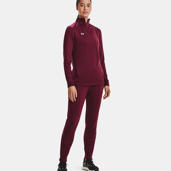 NWT Under Armour Womens XS UA Command Warm Up Pants Maroon Stretch Activewear - Picture 2 of 10